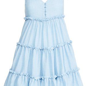 English Factory Tie Shoulder Dress - Light blue, Size L